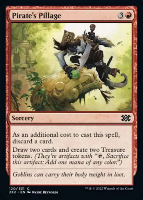 MtG Trading Card Game Double Masters 2022 Common FOIL Pirate's Pillage #120