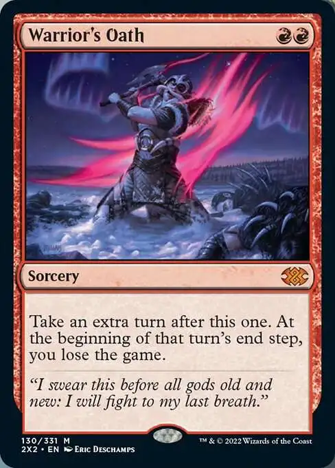 MtG Trading Card Game Double Masters 2022 Mythic Rare Warrior's Oath #130