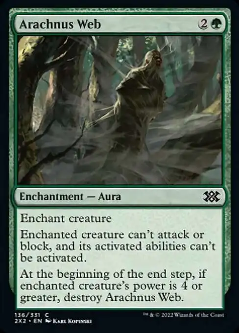 MtG Trading Card Game Double Masters 2022 Common Arachnus Web #136