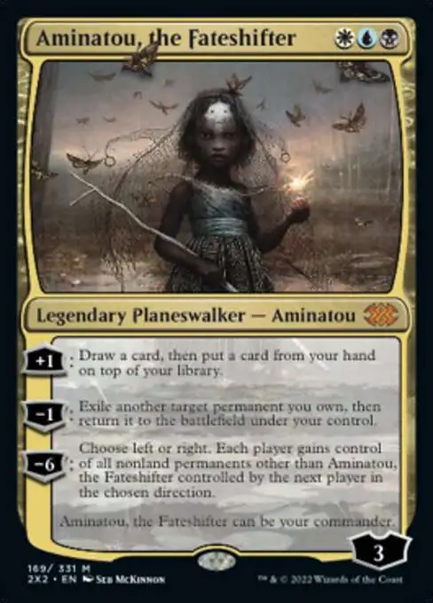 MtG Trading Card Game Double Masters 2022 Mythic Rare Aminatou, the Fateshifter #169