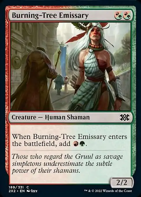 MtG Trading Card Game Double Masters 2022 Common Burning-Tree Emissary #189