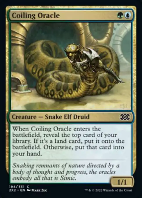 MtG Trading Card Game Double Masters 2022 Common Coiling Oracle #194
