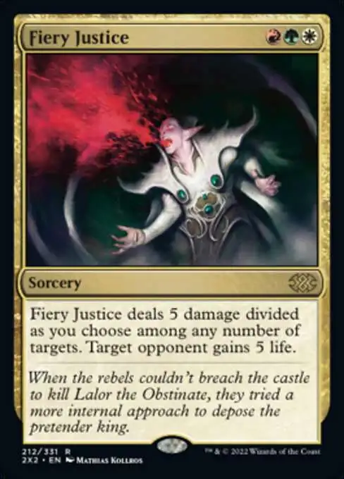 MtG Trading Card Game Double Masters 2022 Rare Fiery Justice #212