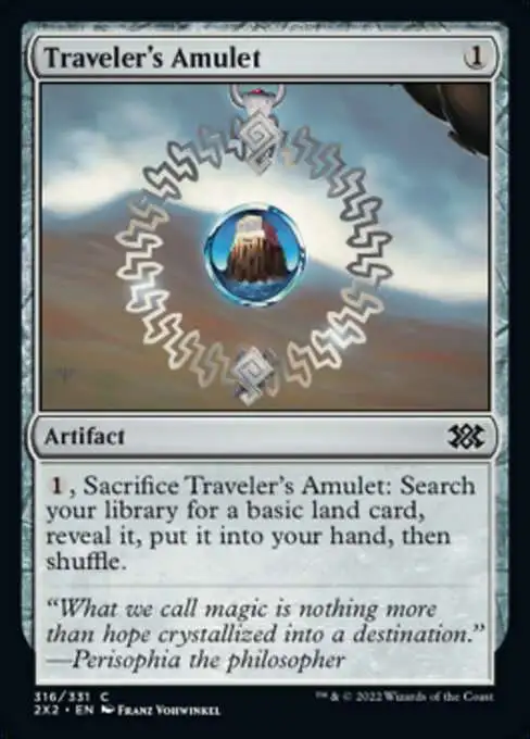 MtG Trading Card Game Double Masters 2022 Common Traveler's Amulet #316