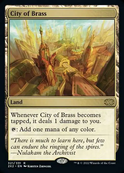 MtG Trading Card Game Double Masters 2022 Rare Foil City of Brass #321