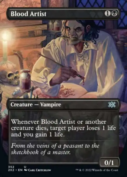 MtG Trading Card Game Double Masters 2022 Uncommon Blood Artist #352 [Alternate Art Borderless]