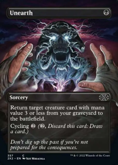 MtG Trading Card Game Double Masters 2022 Common Unearth #357 [Alternate Art Borderless]