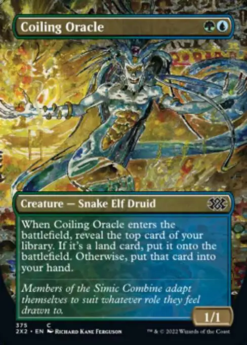 MtG Trading Card Game Double Masters 2022 Common Coiling Oracle #375 [Alternate Art Borderless]
