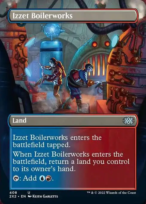 MtG Trading Card Game Double Masters 2022 Uncommon Izzet Boilerworks #408 [Alternate Art Borderless]