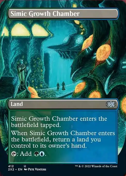 MtG Trading Card Game Double Masters 2022 Uncommon Simic Growth Chamber #412 [Alternate Art Borderless FOIL]