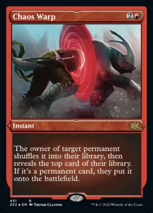 Magic The Gathering Trading Card Game Double Masters 2022 Single Card Rare Chaos Warp 451 Etched Foil-Only Cards - ToyWiz Magic The Gathering Trading Card Game Double Masters 2022 Single Card Rare Chaos Warp 451 Etched Foil-Only Cards - ToyWiz