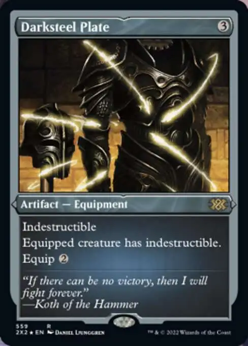 MtG Trading Card Game Double Masters 2022 Rare Darksteel Plate #559 [Etched Foil-Only Cards]