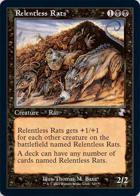 MtG Trading Card Game Time Spiral Remastered Timeshifted Relentless Rats #329 [Timeshifted]