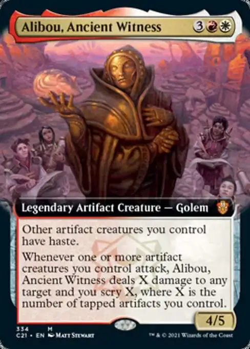 MtG Commander 2021 Mythic Rare Alibou, Ancient Witness #334 [Extended Art]