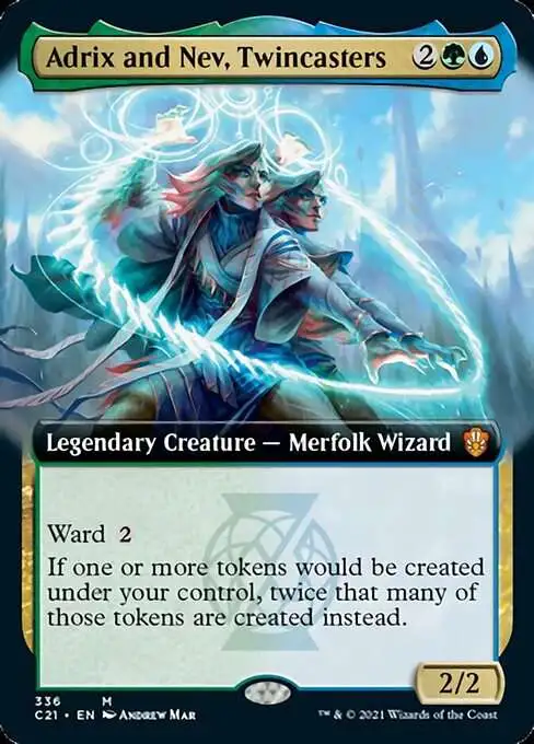 MtG Commander 2021 Mythic Rare Adrix and Nev, Twincasters #336 [Extended Art]