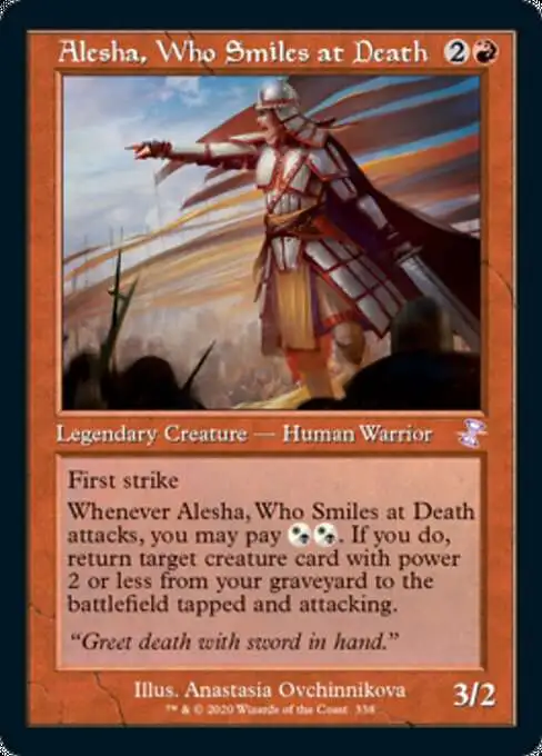 MtG Trading Card Game Time Spiral Remastered Timeshifted Alesha, Who Smiles at Death #338 [Timeshifted]