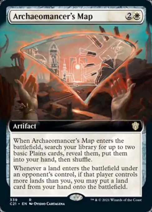 MtG Commander 2021 Rare Archaeomancer's Map #339 [Extended Art]