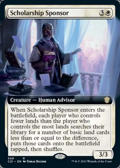 MtG Commander 2021 Rare Scholarship Sponsor #349 [Extended Art]