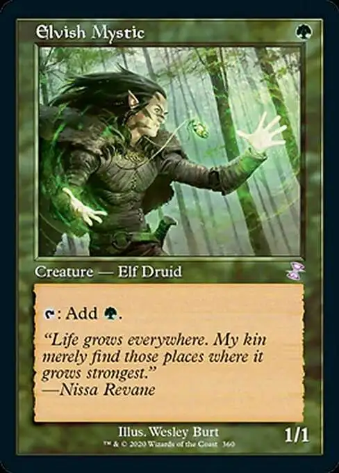 MtG Trading Card Game Time Spiral Remastered Timeshifted Elvish Mystic #360 [Timeshifted]