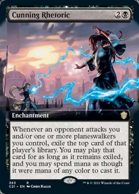 MtG Commander 2021 Rare Cunning Rhetoric #365 [Extended Art]