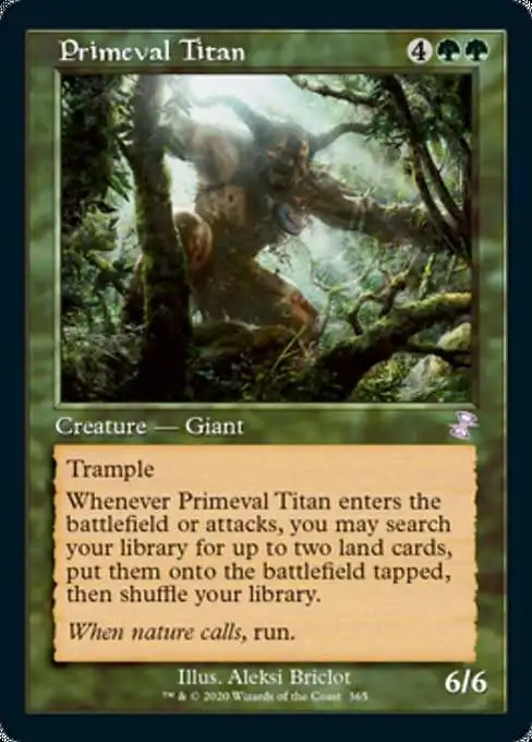 MtG Trading Card Game Time Spiral Remastered Timeshifted Primeval Titan #365 [Timeshifted]