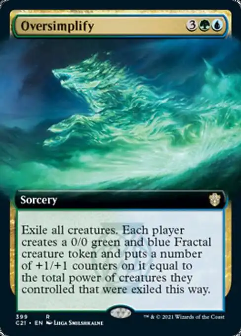 mtg commander 2021 cards : Quantum Quandrix (GU) Twenty Sided 2/4 Illustrated by Daniel Zrom. MtG Commander 2021 Rare Oversimplify