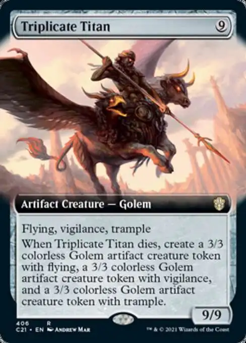 Magic The Gathering Commander 2021 Single Card Rare Triplicate Titan 406  Extended Art - ToyWiz