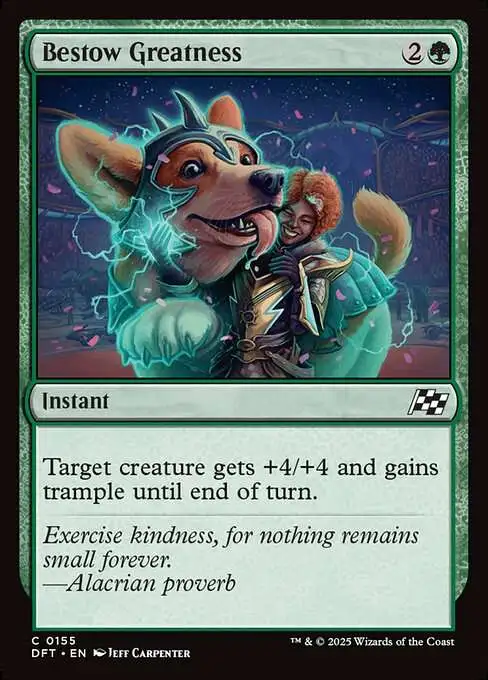 MtG Aetherdrift Common Bestow Greatness #155