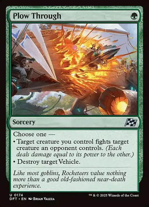Magic The Gathering Aetherdrift Single Card Uncommon Plow Through 174 FOIL  - ToyWiz