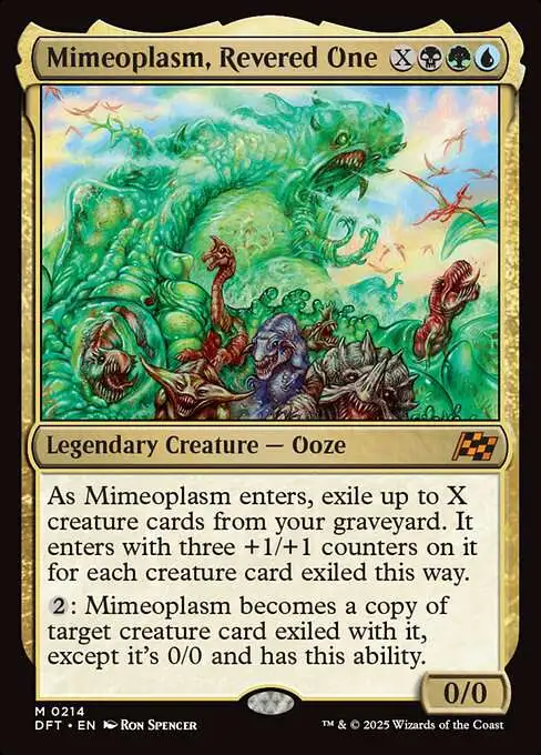 MtG Aetherdrift Mythic Rare Mimeoplasm, Revered One #214