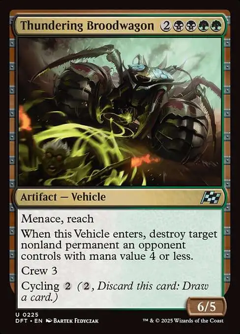 Magic The Gathering Aetherdrift Single Card Uncommon Thundering Broodwagon 225 - ToyWiz Magic The Gathering Aetherdrift Single Card Uncommon Thundering Broodwagon 225 - ToyWiz