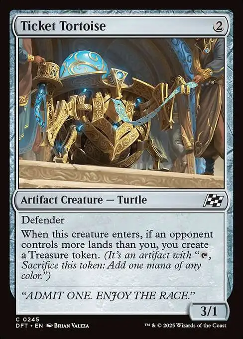 MtG Aetherdrift Common Foil Ticket Tortoise #245