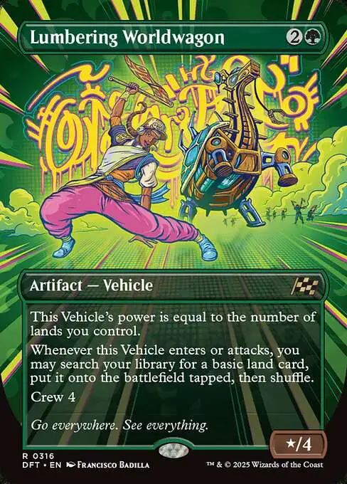 MtG Aetherdrift Rare Lumbering Worldwagon #316 [Revved Up FOIL]