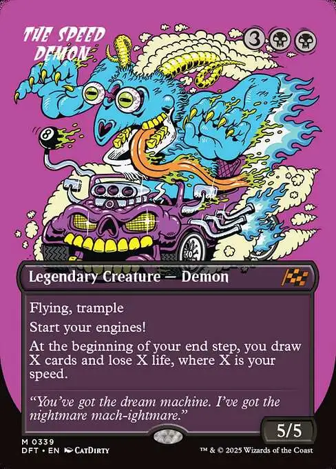 MtG Aetherdrift Mythic Rare The Speed Demon #339 [Rude Riders FOIL]