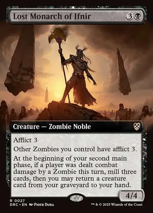 MtG Aetherdrift Commander Rare Lost Monarch of Ifnir #27 [Extended Art FOIL]