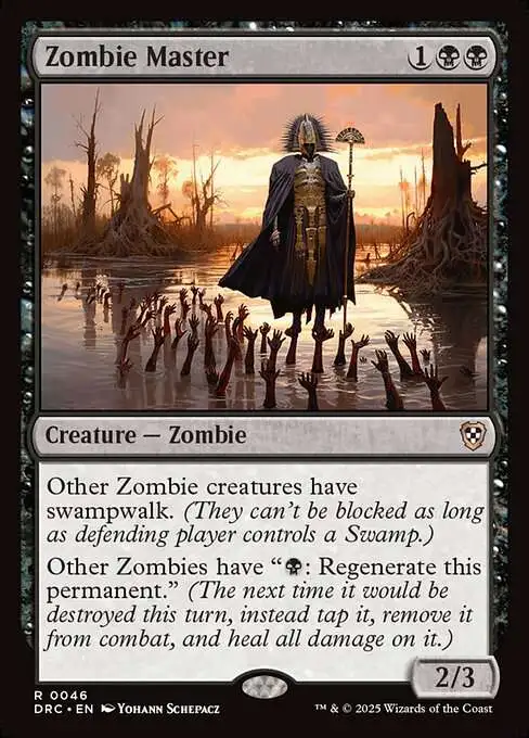 MtG Aetherdrift Commander Rare Zombie Master #46 [New Art Reprint FOIL]