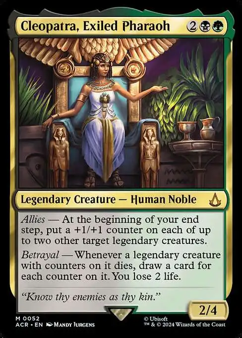 Magic The Gathering Assassins Creed Single Card Mythic Rare Cleopatra,  Exiled Pharaoh 52 - ToyWiz