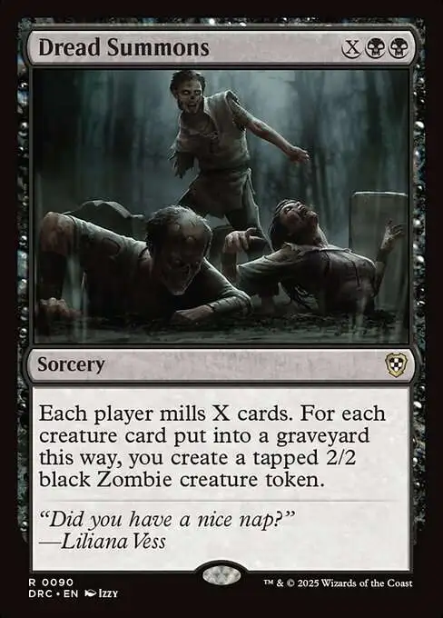 Magic The Gathering Aetherdrift Commander Single Card Rare Dread Summons 90  - ToyWiz