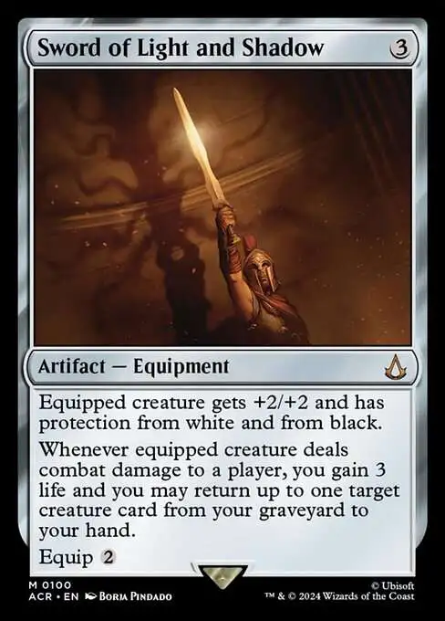 Magic The Gathering Assassins Creed Single Card Mythic Rare Sword of Light and Shadow 100 - ToyWiz Magic The Gathering Assassins Creed Single Card Mythic Rare Sword of Light and Shadow 100 - ToyWiz
