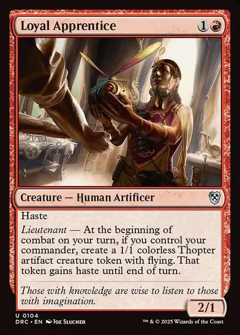 Magic The Gathering Aetherdrift Commander Single Card Uncommon Loyal  Apprentice 104 - ToyWiz
