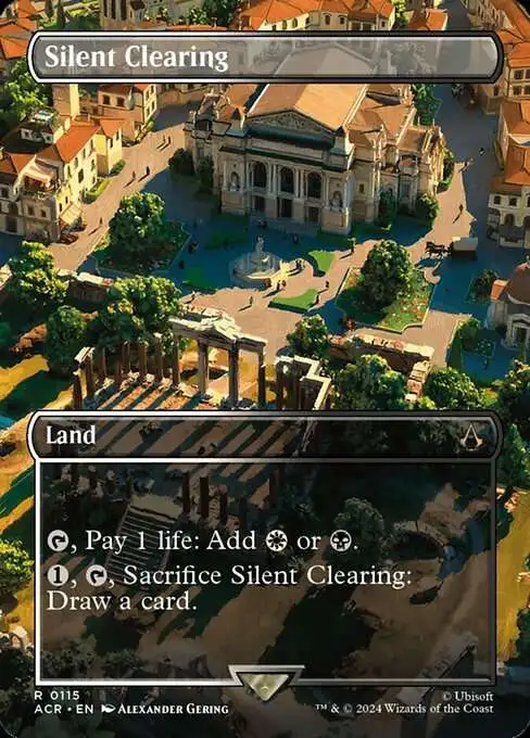 mtg assassin's creed scene cards Magic The Gathering Assassins Creed Single Card Rare Silent Clearing 115  Scene
