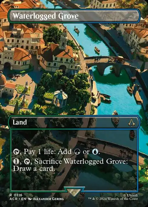MtG Assassin's Creed Rare Waterlogged Grove #116 [Scene]