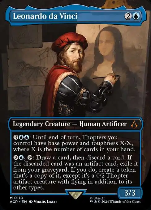 Magic The Gathering Assassins Creed Single Card Mythic Rare Leonardo da  Vinci 118 Borderless - ToyWiz