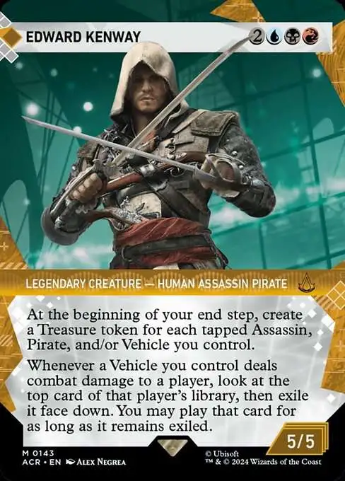 magic the gathering assassin's creed rare cards Magic The Gathering Assassins Creed Single Card Mythic Rare Edward Kenway  143 Showcase