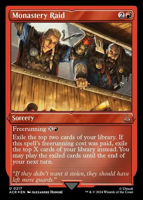 Magic The Gathering Assassins Creed Single Card Uncommon Monastery Raid 217  Etched Foil - ToyWiz