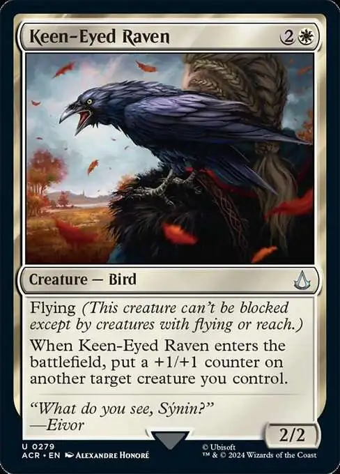 Magic The Gathering Assassins Creed Single Card Uncommon Keen-Eyed Raven 279 - ToyWiz Magic The Gathering Assassins Creed Single Card Uncommon Keen-Eyed Raven 279 - ToyWiz