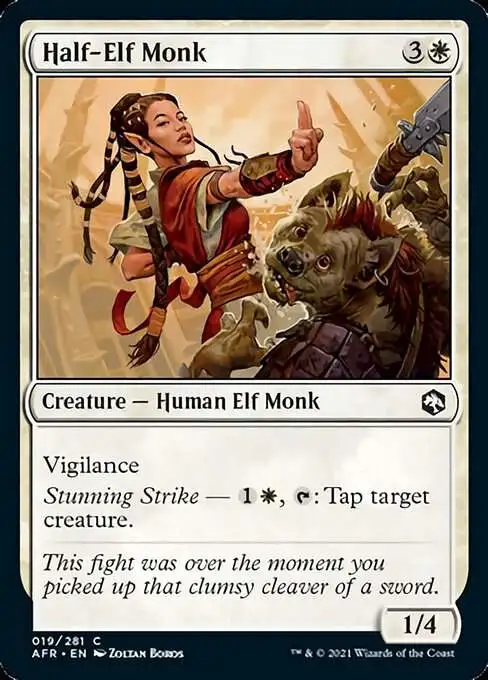 MtG Trading Card Game Adventures in the Forgotten Realms Common Foil Half-Elf Monk #19