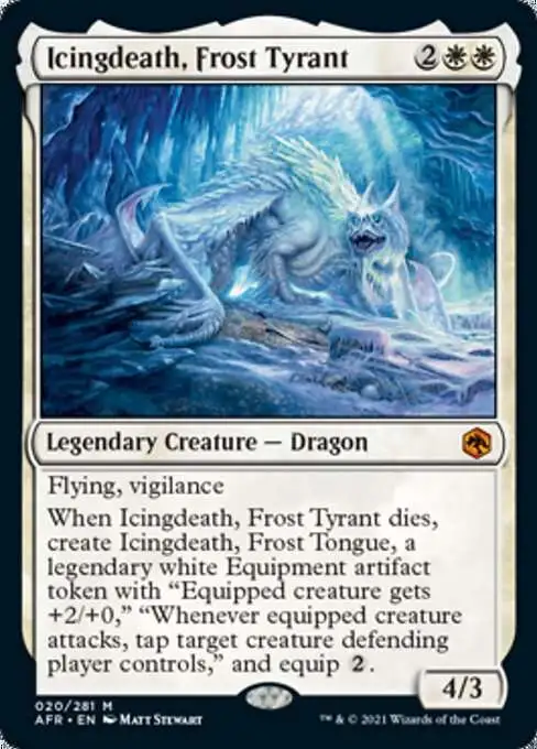 MtG Trading Card Game Adventures in the Forgotten Realms Mythic Rare Foil Icingdeath, Frost Tyrant #20