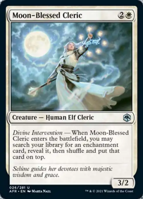 MtG Trading Card Game Adventures in the Forgotten Realms Uncommon Foil Moon-Blessed Cleric #26