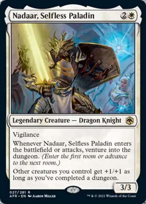 MtG Trading Card Game Adventures in the Forgotten Realms Rare Foil Nadaar, Selfless Paladin #27